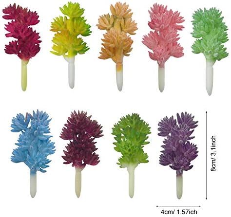 Cayway 21PCS Multicolor Plastic Succulent Plants 3 Styles Indoor Outdoor Decor