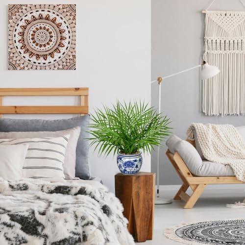 Hollyone Artificial Potted Palm Plants 16 Inch Tropical Fake Green Plant for Indoor Decor