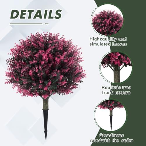 LAFORMO Artificial Rose Boxwood Topiary Ball 28 Outdoor Decor