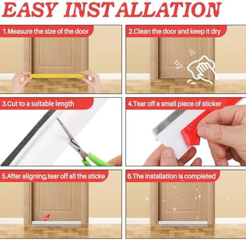 2 Pcs Door Sweep for Bottom of Door with Brush
