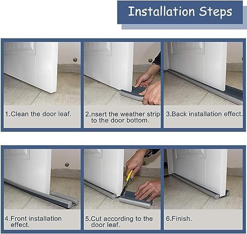 Adjustable Twin Door Draft Blocker - 37 Inch Washable Cuttable