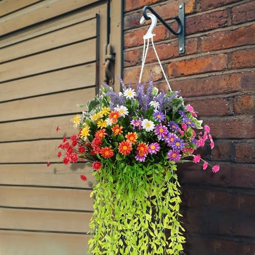 24 Pcs UV Resistant Artificial Plants for Outdoor Decor