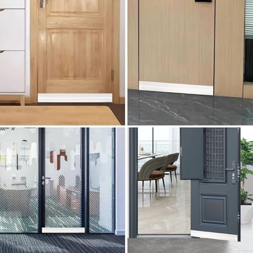 2 Pack Under Door Draft Stopper with Adhesive 78 L White