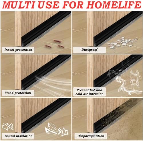 3937 Door Sweep with Brush - Black