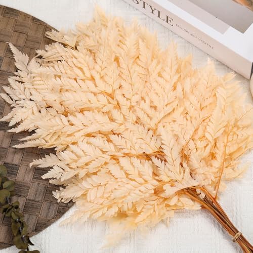 Tavkite Dried Boston Ferns 10 PCS Realistic Leaves for Wedding Decorations