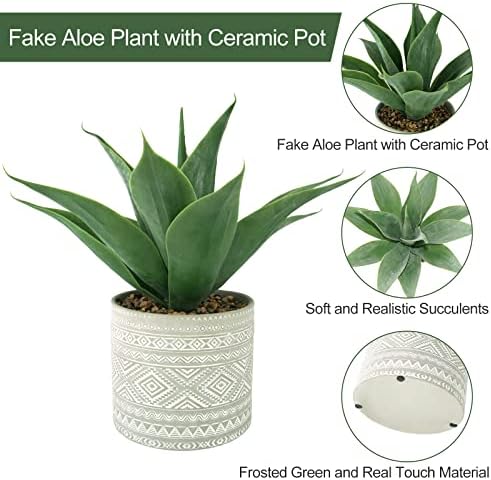 Hisow Artificial Aloe Plant 138 Inch Potted Succulent