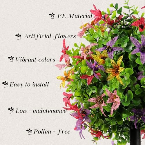 Kusamue Artificial Oncidium Topiary 2pcs 23 Inch Outdoor Faux Plants