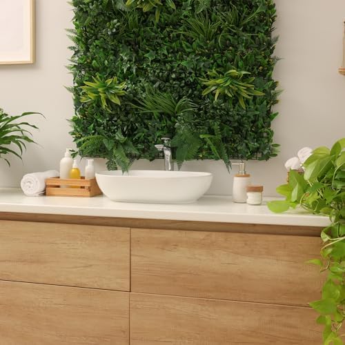 PATIKIL Artificial Greenery Plant Bundle 7pcs Green Red