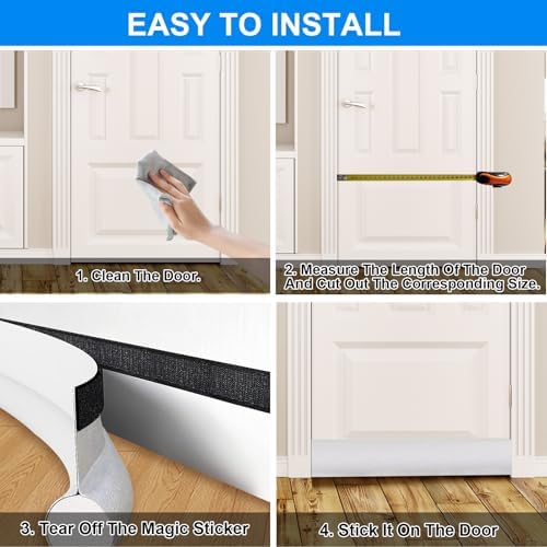 EGUARTE Door Draft Stopper 37 Inch Adjustable One Sided