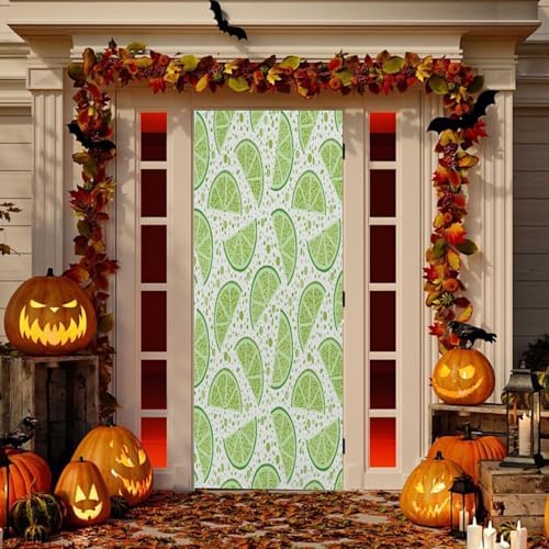 Susiyo Green Limes Halloween Door Cover Stretch Fabric Decor
