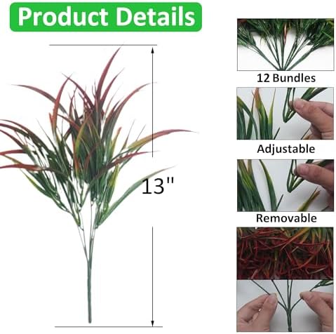 12 Bundles Artificial Fall Plants for Outdoor Decor