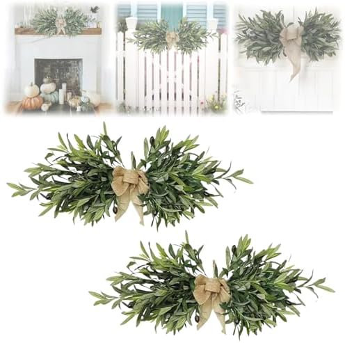 24 Inch Artificial Olive Floral Swag Wall Decor 2Pcs