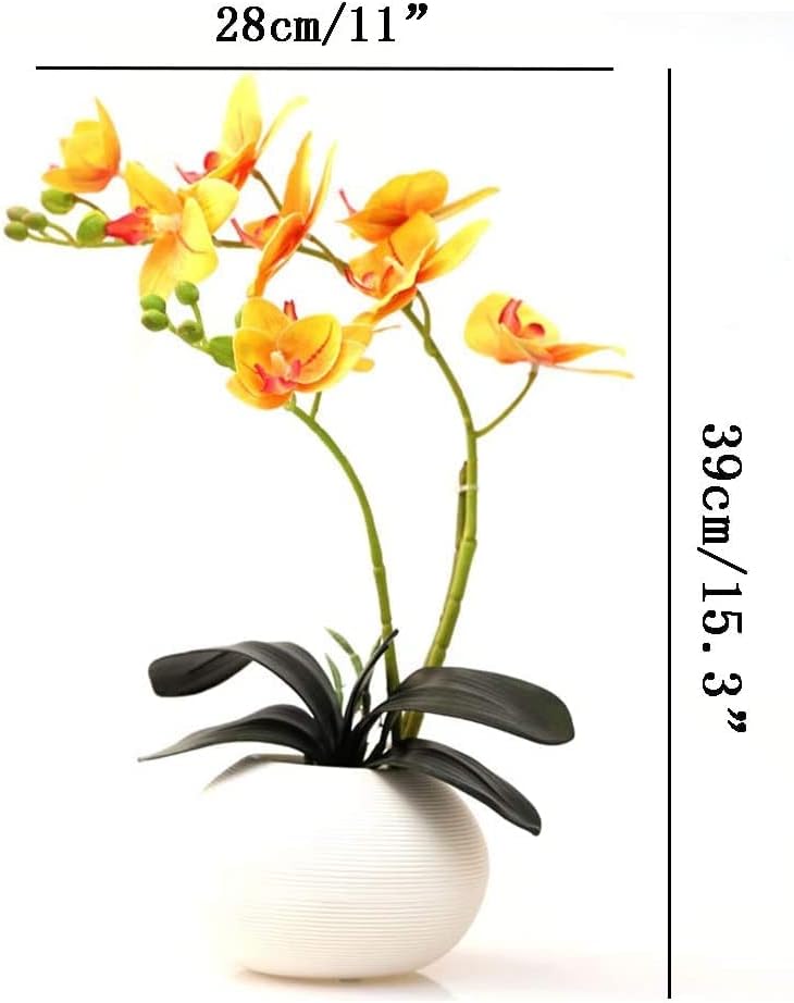 Artificial Flowers in Vase Silk Butterfly Orchid Bonsai Decor