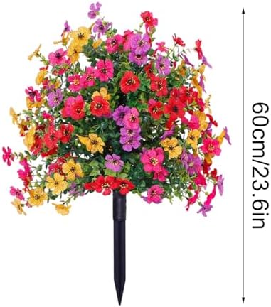 Artificial Flowers with Ground Spikes for Outdoor Decor