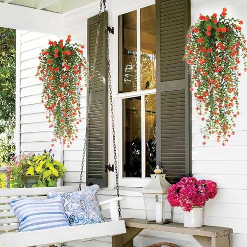 Fake Hanging Plants Artificial Eucalyptus Pothos Vines Greenery for Wall Living Room Garden Decor