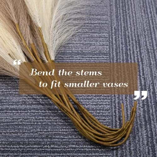 U-LIAN Faux Pampas Grass Beige 24 Inch 24PCS Decor