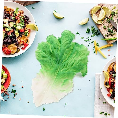 Magiclulu 5 Pcs Realistic Lettuce Leaf Props for Home Kitchen Decoration