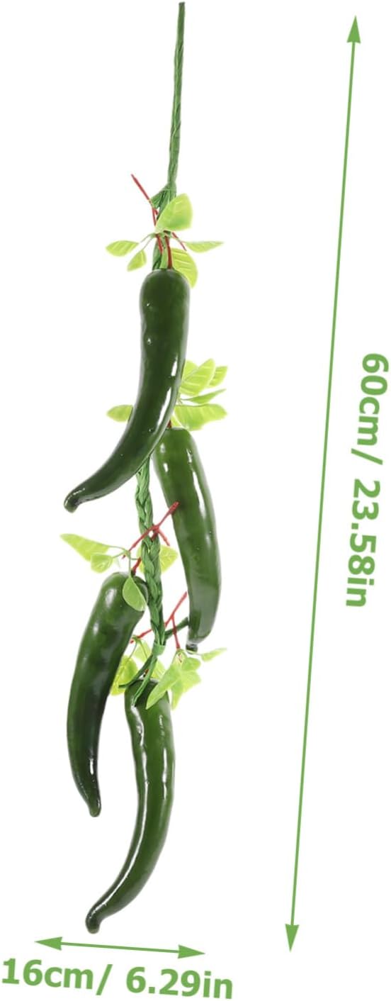 5pcs Artificial Chili Pepper Wall Hanging Decor for Kitchen and Home