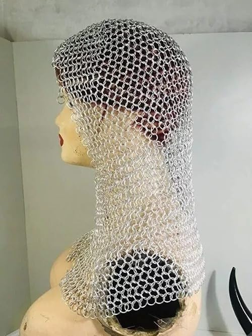 Aluminium Chainmail Coif Hood Medieval Viking Style