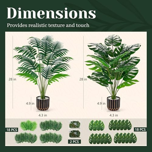 Der Rose 28 Inch Fake Palm Tree Artificial Plants for Home Office Decor