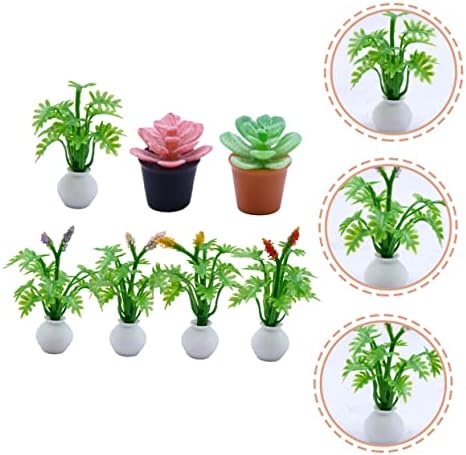 GLEAVI 7Pcs Miniature Succulent Plants Realistic Micro Potted Greenery for Home Desktop and Dollhouse Decor
