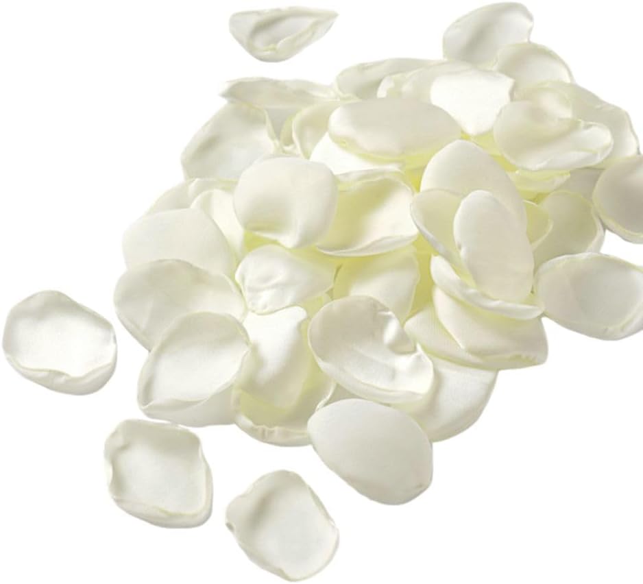 DJBM Silk Rose Petals 200PCS Ivory Wedding Decor