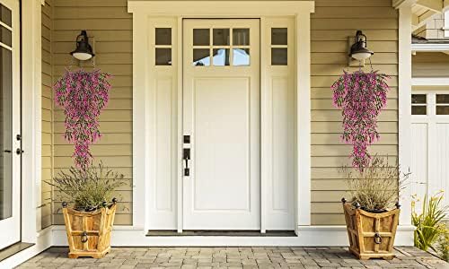 SJL Artificial Flower Hanging Vine Faux Lavender UV Resistant Decor
