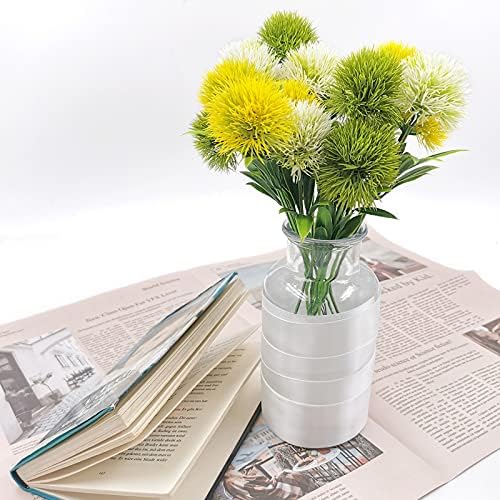 SNAIL GARDEN 15Pcs Artificial Dandelion Bouquet with Vase Kraft Bag