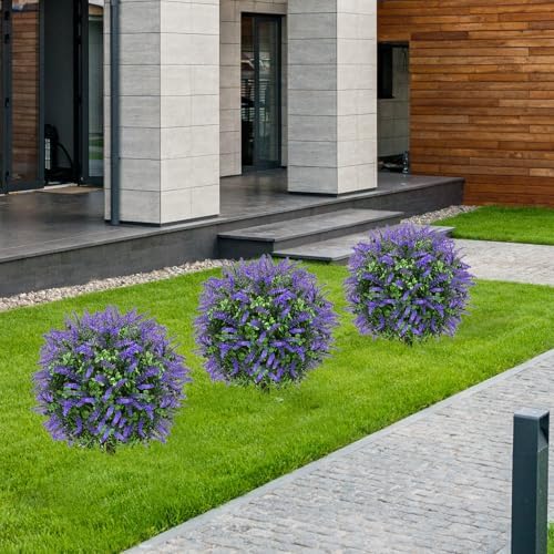 23 Inch Set of 2 Artificial Boxwood Topiary with Sunflowers for Outdoor Decor