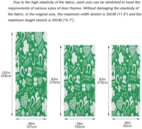 Susiyo Green Clover Halloween Door Cover Stretch Fabric Door Decoration for Home Party Holidays