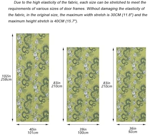 Susiyo Asian Dragon Green Christmas Door Cover Decoration 32x79in