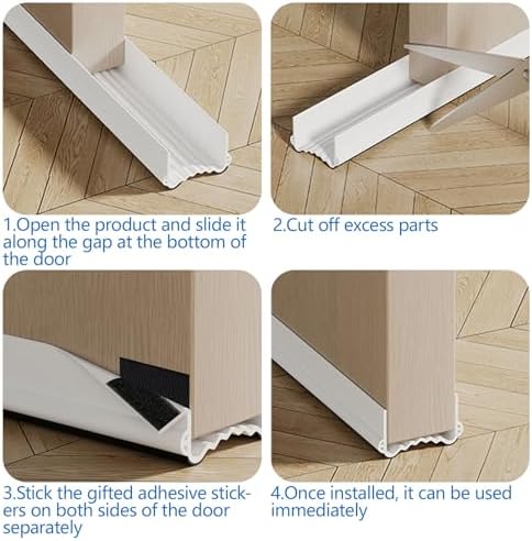 INCREWAY 39 Inch Free Cutting Door Draft Blocker Stopper Insulator Weather Stripping Noise Stopper Strong Adhesive White