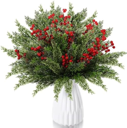 Ceenna 60 Pcs Artificial Christmas Flowers Set