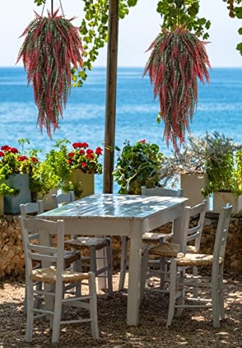 RECUTMS 4Pcs Artificial Boston Fern Hanging Plant Decor