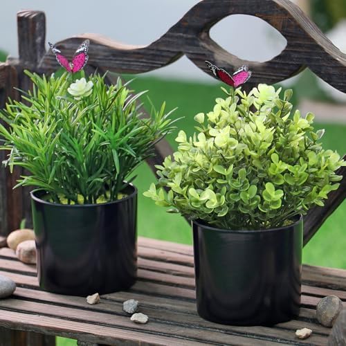7 H Fake Plants Indoor 2 Pack Artificial Topiary Plants for Desk Office Tabletop Decoration