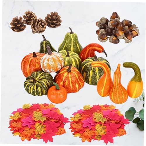 Garneck 141pcs Artificial Pumpkin and Acorn Decor for Halloween and Fall Home Decoration