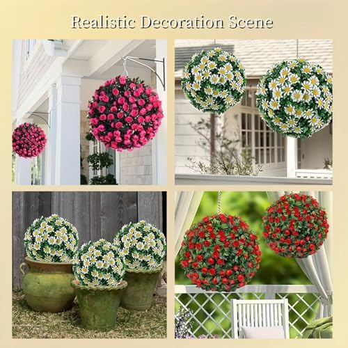 ROKIE Artificial Topiary Ball - Large Boxwood Greenery Sphere for Outdoor Use