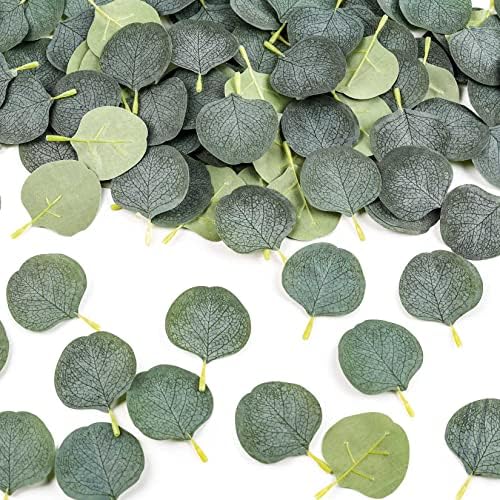 Meiliy 300pcs Eucalyptus Leaves Artificial Greenery for DIY Wreaths and Decorations