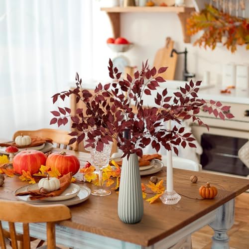 4 Pack Artificial Cimicifuga Leaves for Autumn Decor