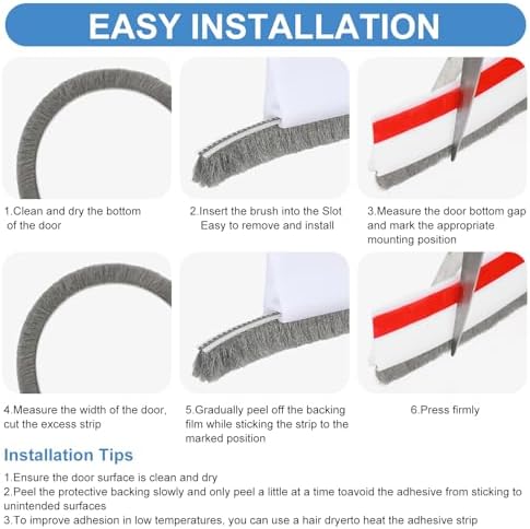 YBEATY Door Draft Stopper with Brush for Bottom Door Sealing