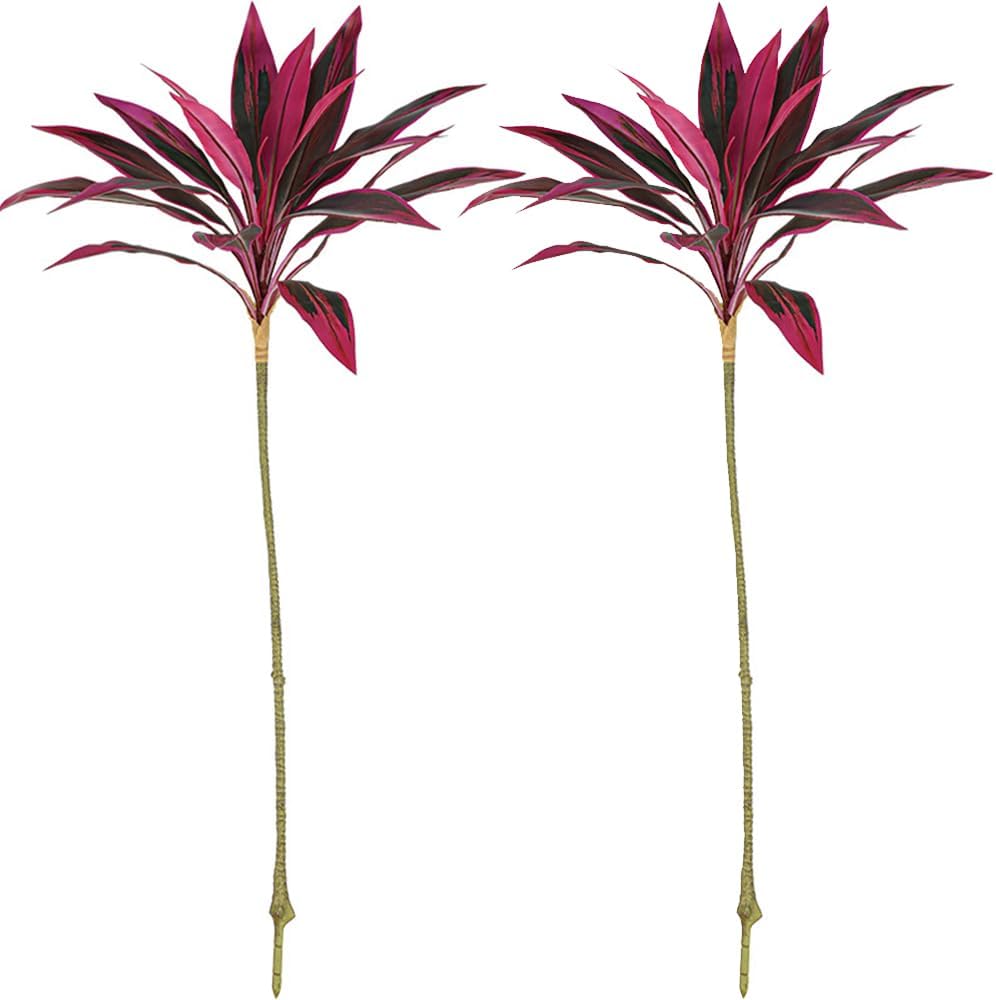 2Pcs Artificial Cordyline Red Plants for Home Office Decor