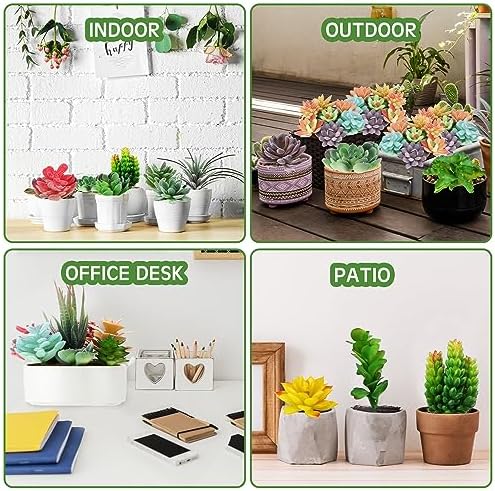 Tigeen 80 Pcs Artificial Plastic Succulents