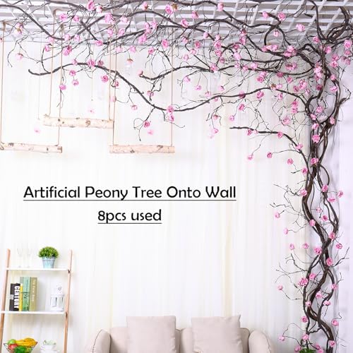 300cm Large Flexible Artificial Tree with Peony Flowers for Wedding and Christmas Decor
