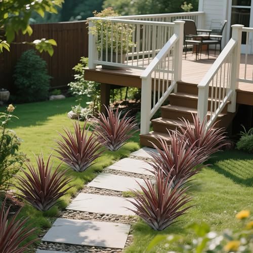 Momoplant 2 Pcs Artificial Aloe Vera Plants 27 Inch Red Fake Succulents Faux Agave Plant Potted