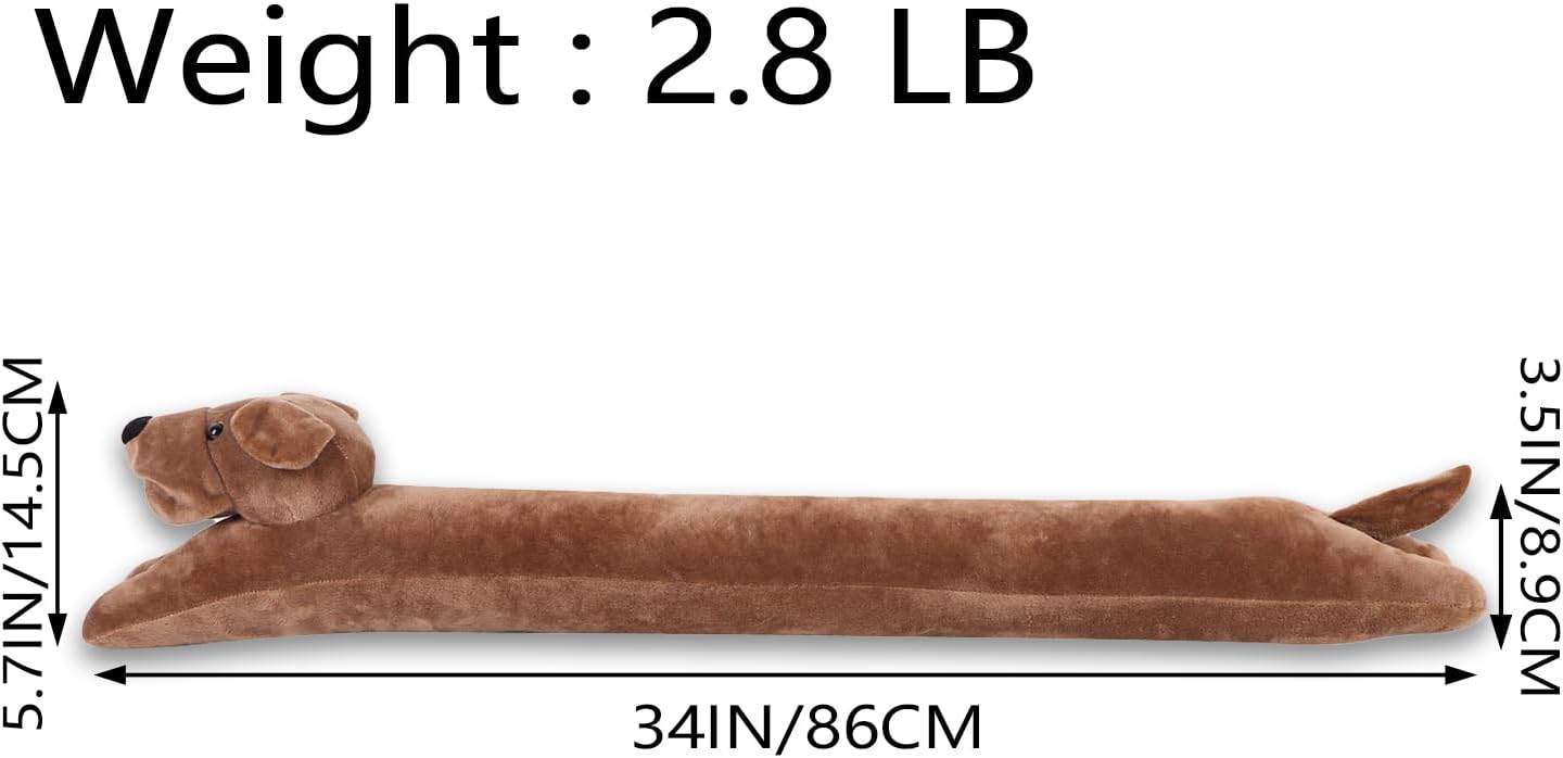 Cute Dog Door Draft Stopper 34 Inch Heavy Duty Decorative Soundproof Blocker