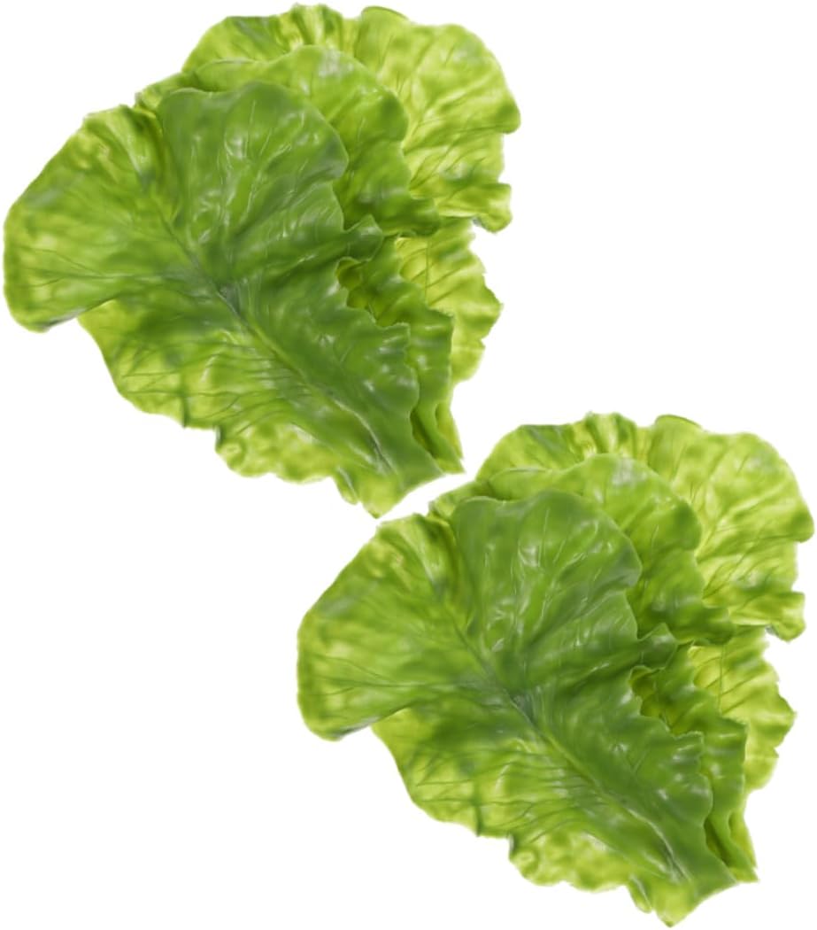STOBAZA 6pcs Realistic Artificial Lettuce Leaves Decor