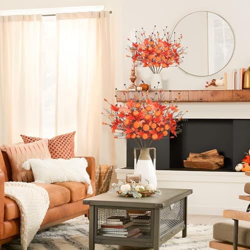 TORONTOKYO 6PCS Artificial Fall Stem Set