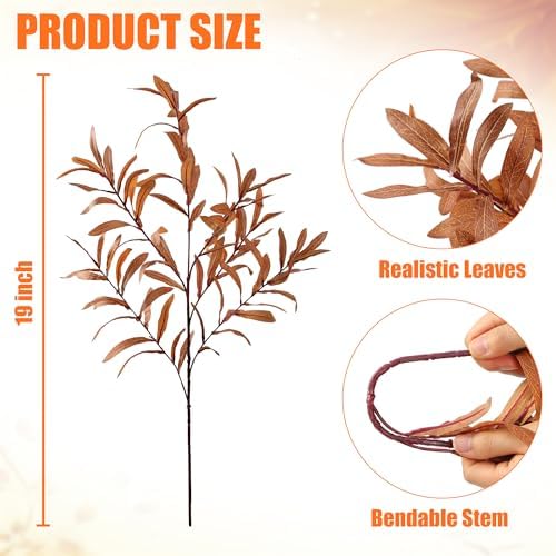 Sggvecsy 33 Inch 4Pcs Fall Artificial Olive Branches for Home Office Decor