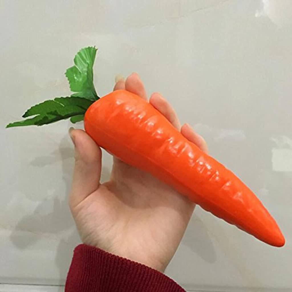 1Pc Orange Artificial Carrot Home Decor Reusable Plastic Vegetable