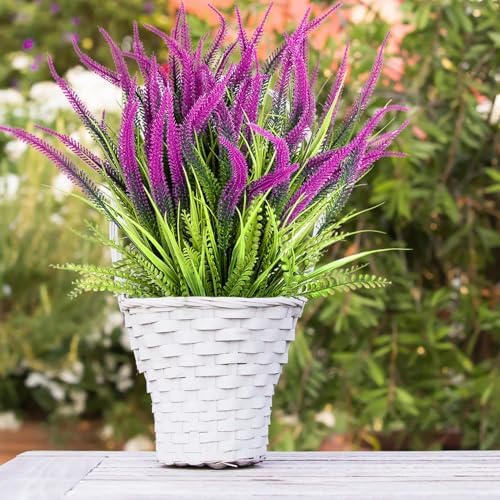 SAREAL Artificial Plants - 10 Bundles Faux Bead Grass Greenery UV Resistant Weatherproof Red